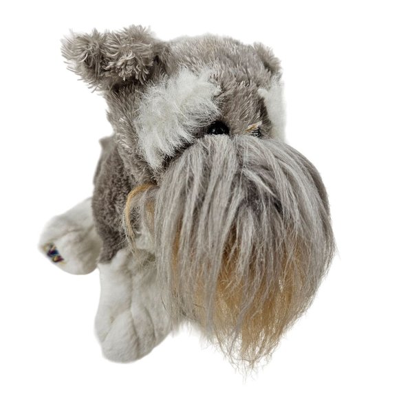 Ganz Webkinz Schnauzer Gray Puppy Dog Stuffed Animal Plush Fluffy Toy Code - Picture 1 of 10
